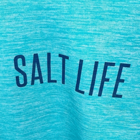 Salt Life Teal UV30 Sun Protection Long Sleeve Performance Tee - Picture 6 of 9